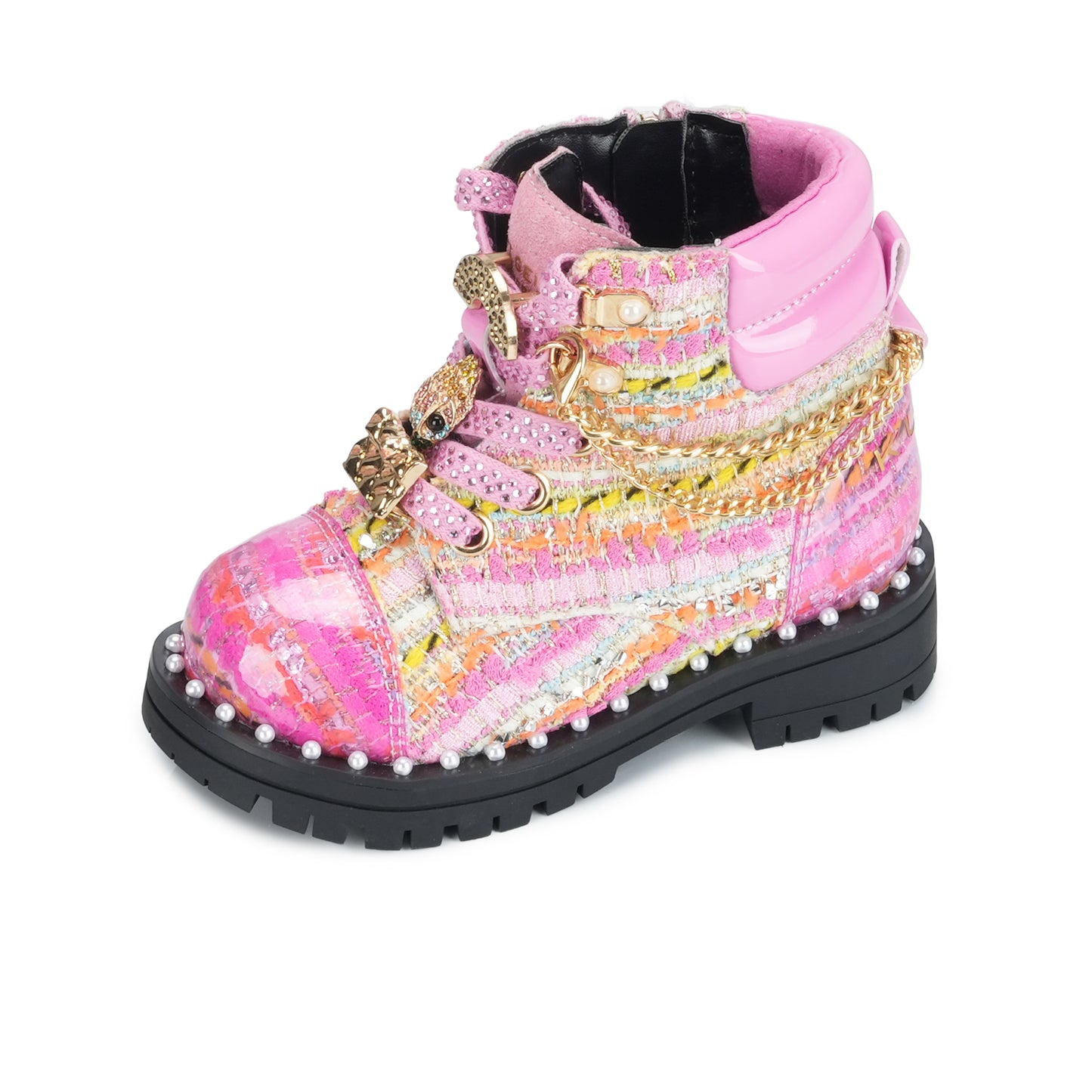 Mini Chelsea Combat Boot - Little Kids Pink Multi