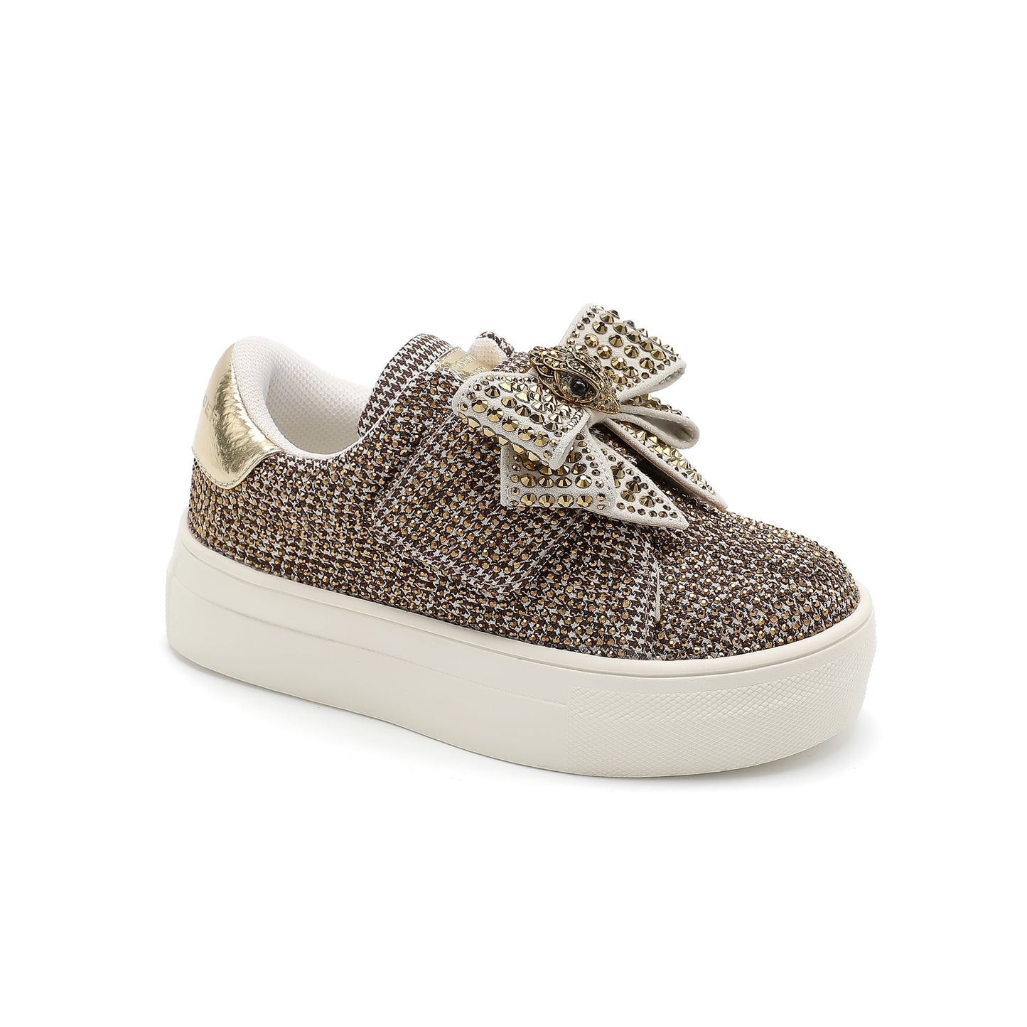 Mini Laney Bow Sneaker - Big Kid Beige