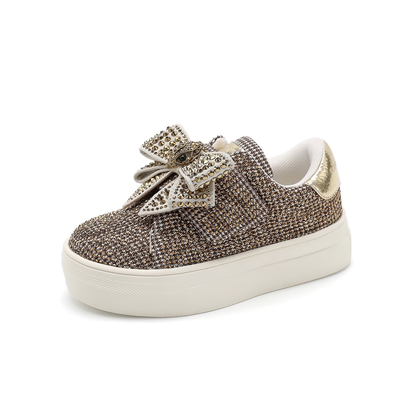 Mini Laney Bow Sneaker - Big Kid Beige