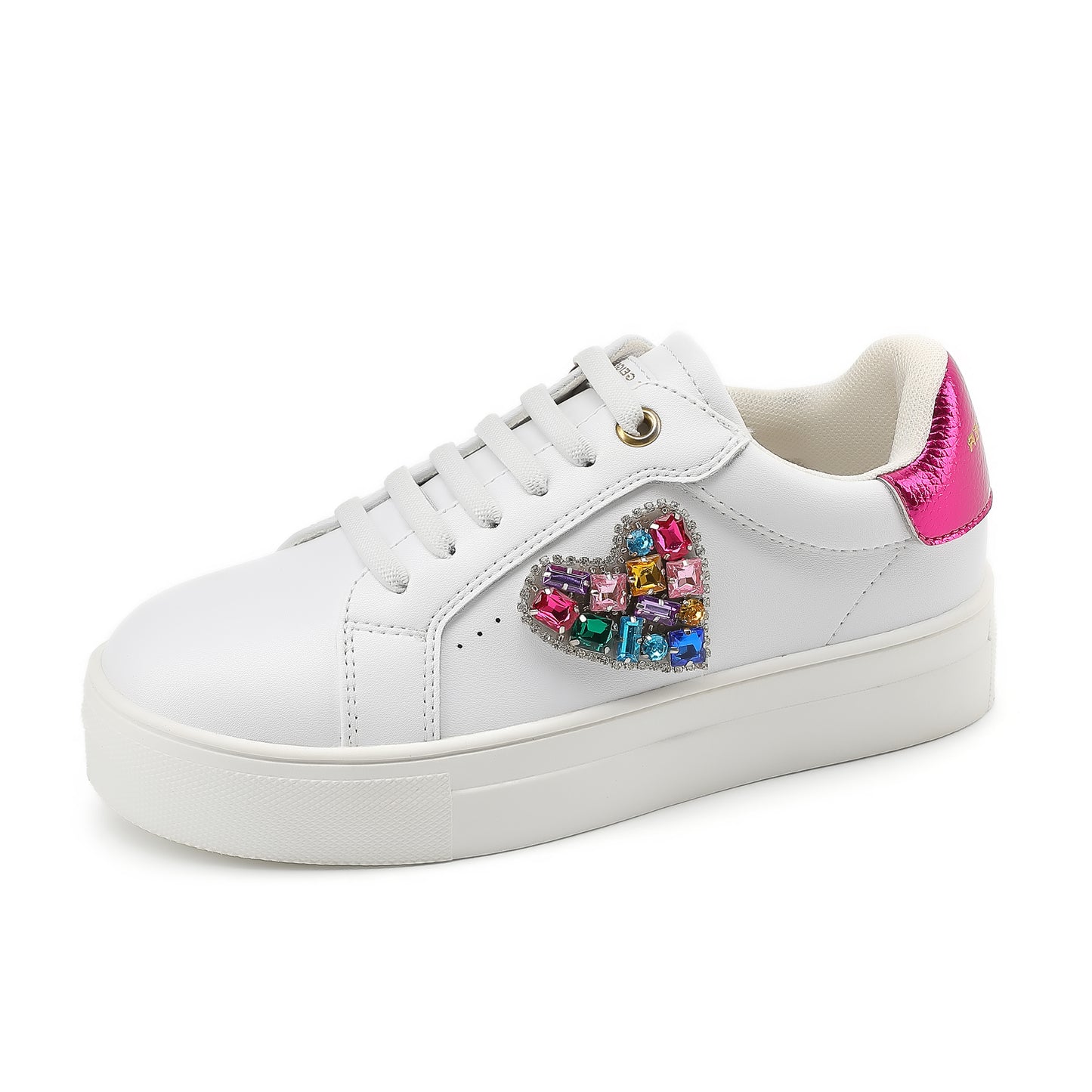 Mini Laney Love Heart Sneaker - Big Kid White