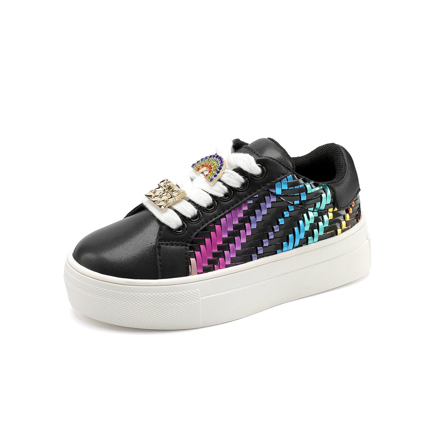 Mini Laney Weave Sneaker - Little Kid Black Multi