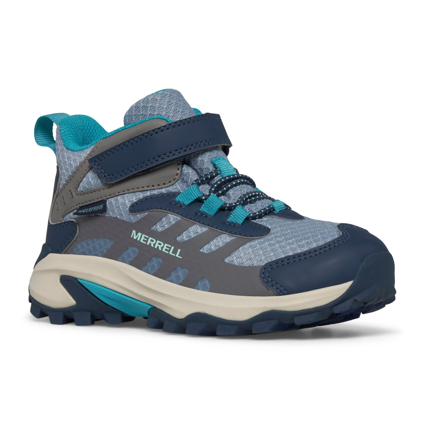 Moab Speed 2 Mid A/C Waterproof Hiker - Big Kid Stone/Blue/Turq