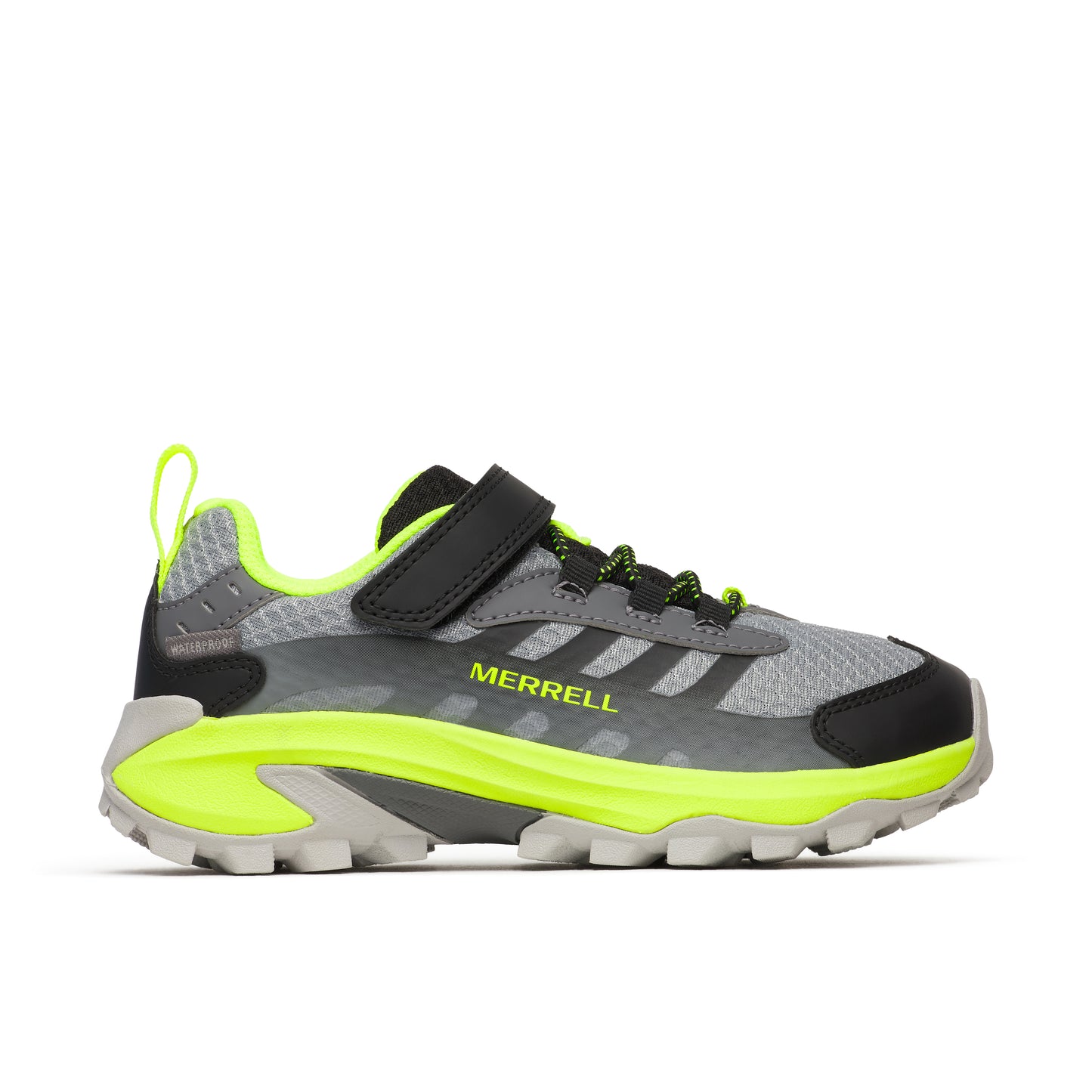 Moab Speed 2 Low A/C Waterproof Sneaker - Big Kid Grey/Black/Citron