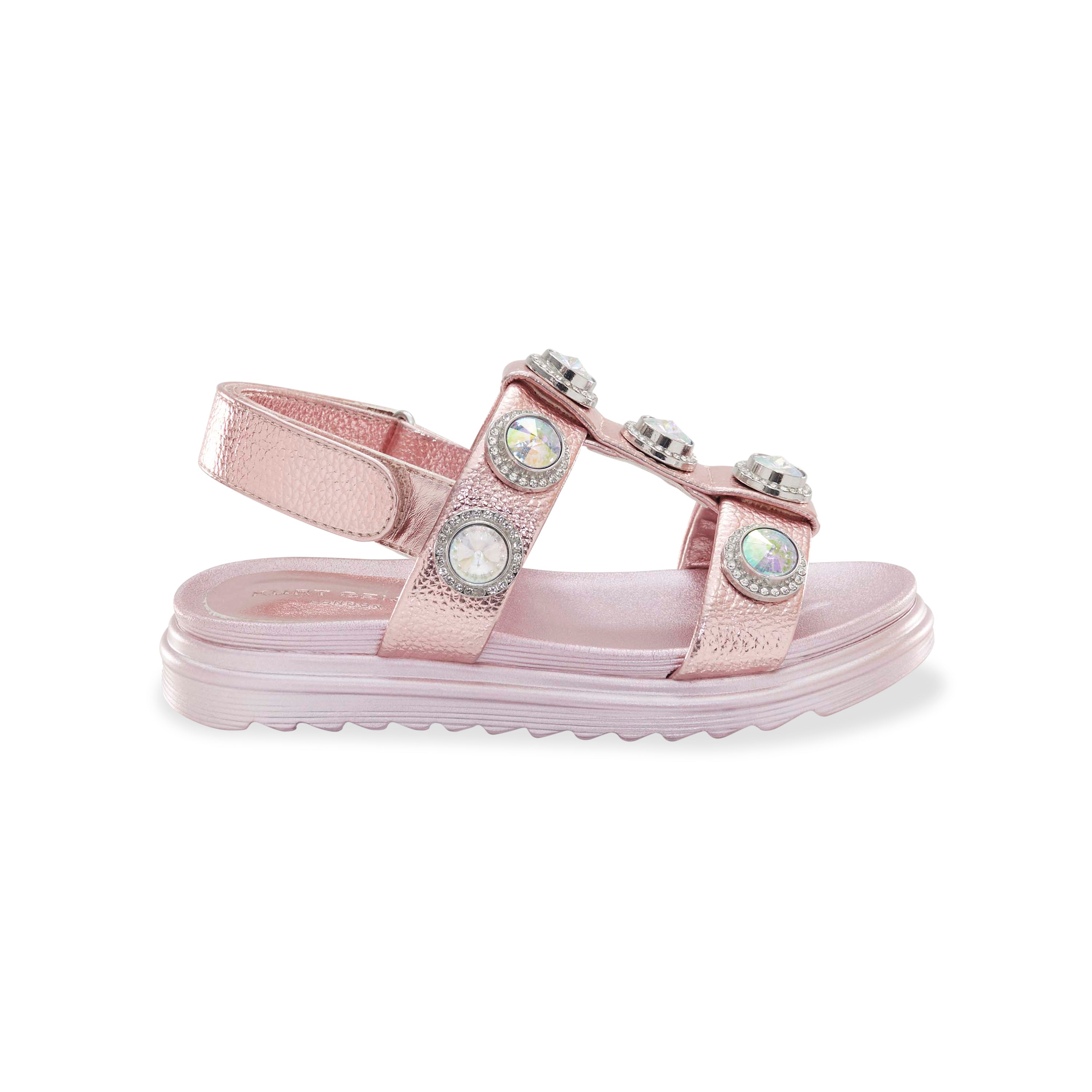 Mini Orson Crystal Sandal - Big Kid Pink