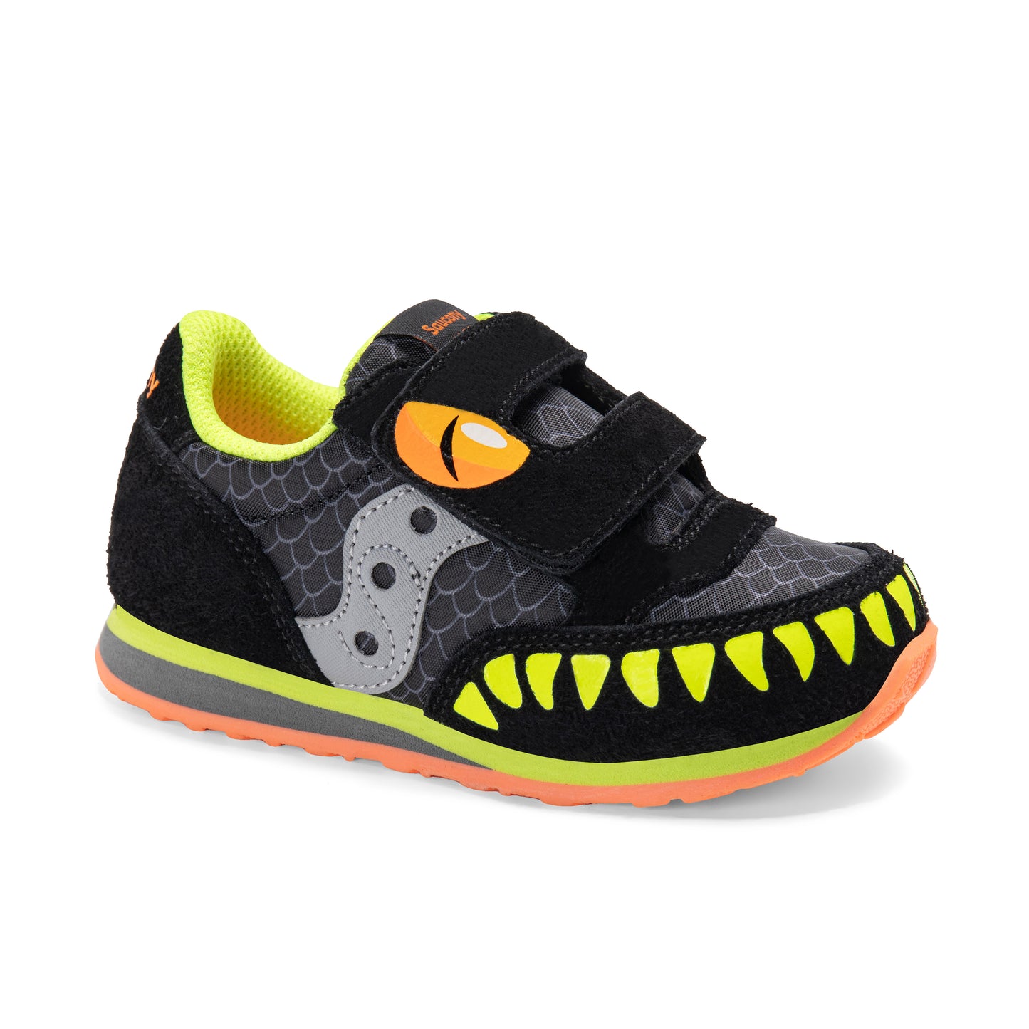 Jazz Hook & Loop Sneaker - Little Kid Black/Lime