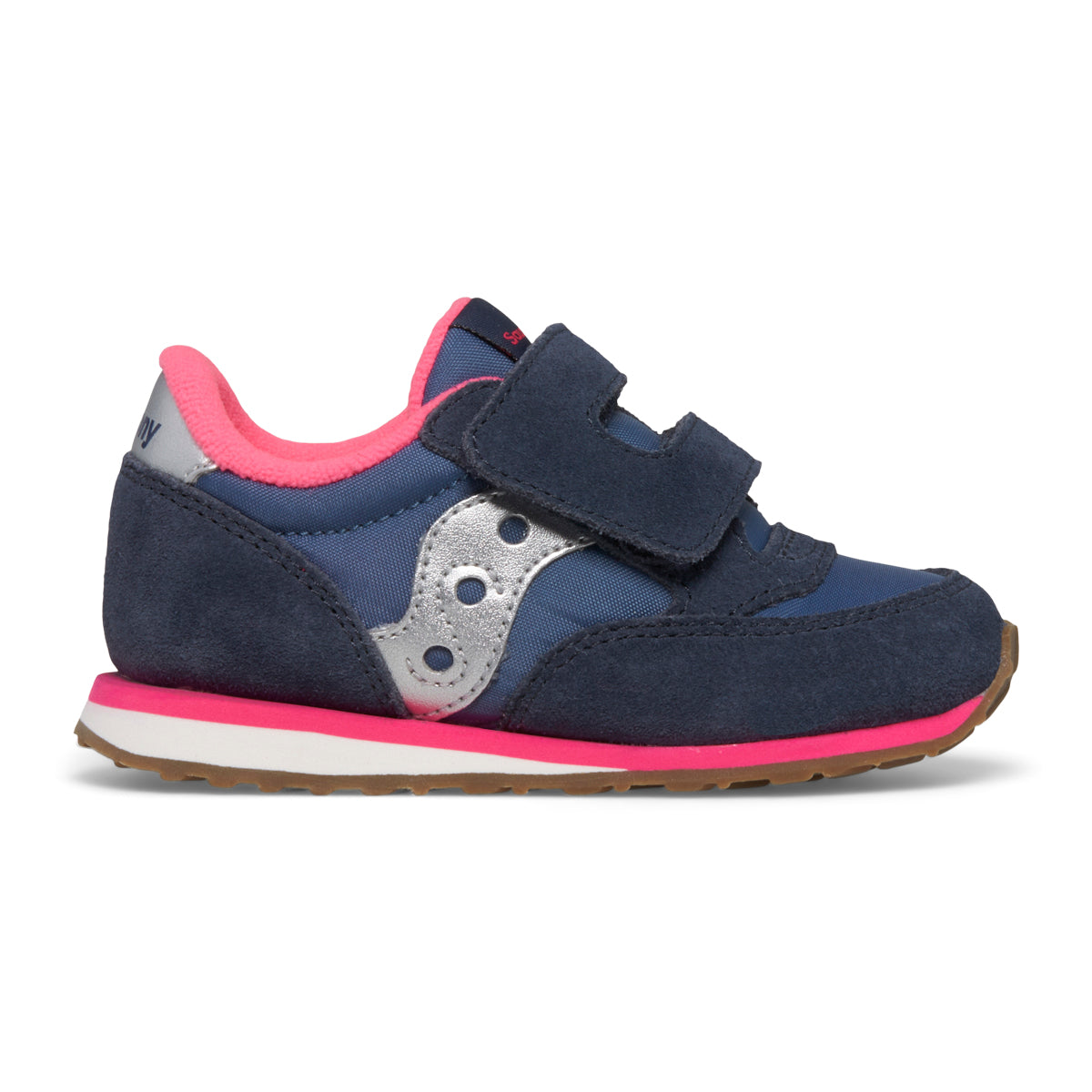 Jazz Hook & Loop Sneaker - Little Kid Navy/Silver/Pink