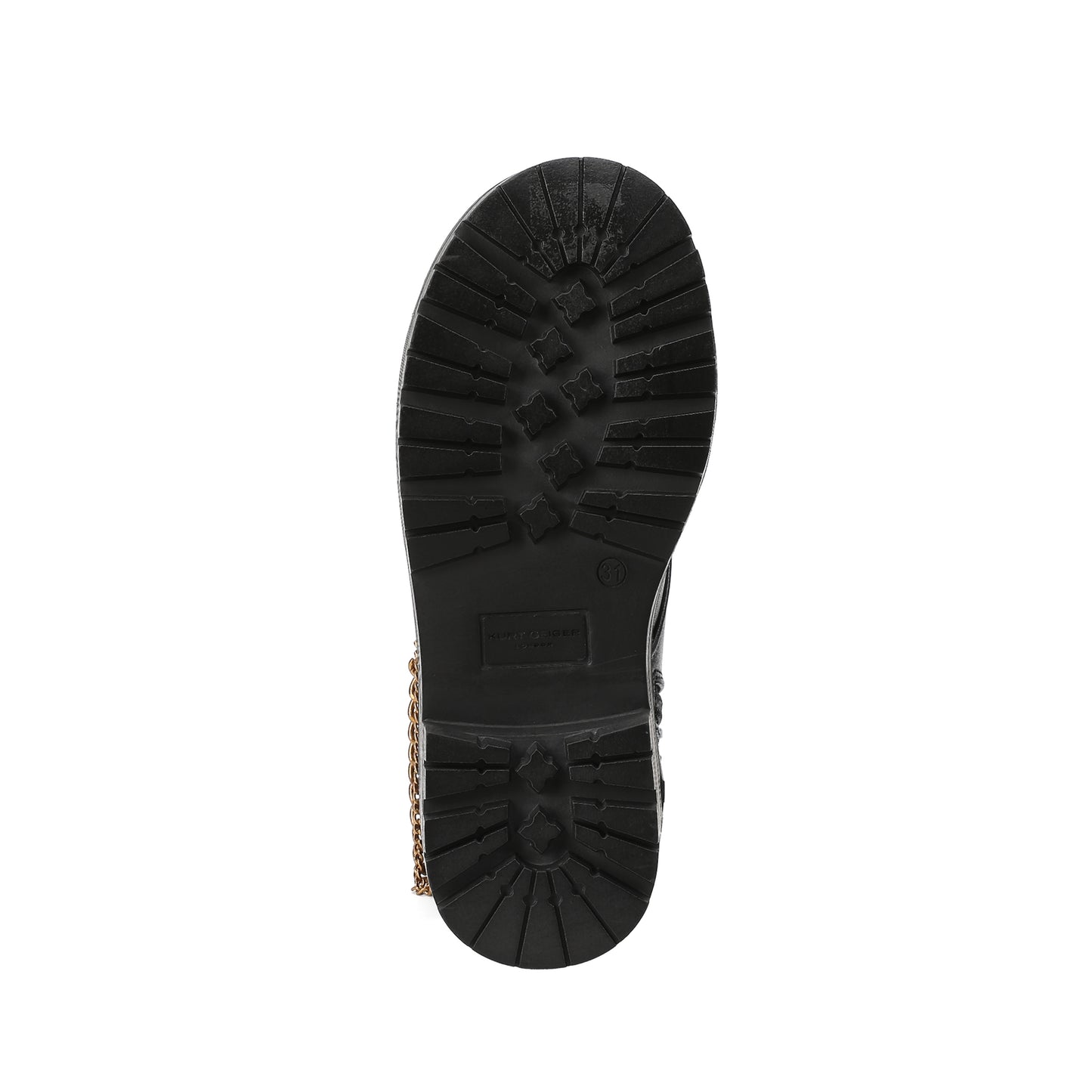 Chain Combat Boot - Big Kid Black Smooth