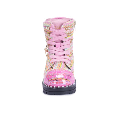 Mini Chelsea Combat Boot - Big Kids Pink Multi