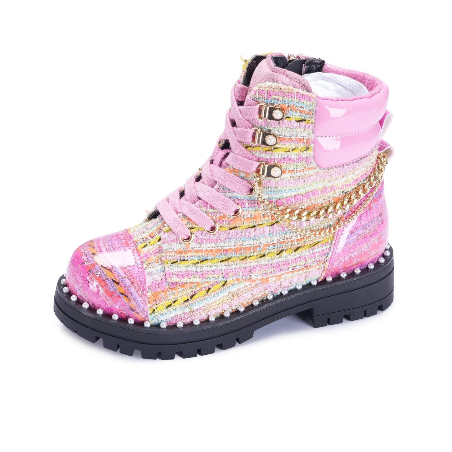 Mini Chelsea Combat Boot - Big Kids Pink Multi