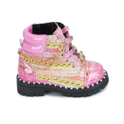 Mini Chelsea Combat Boot - Little Kids Pink Multi