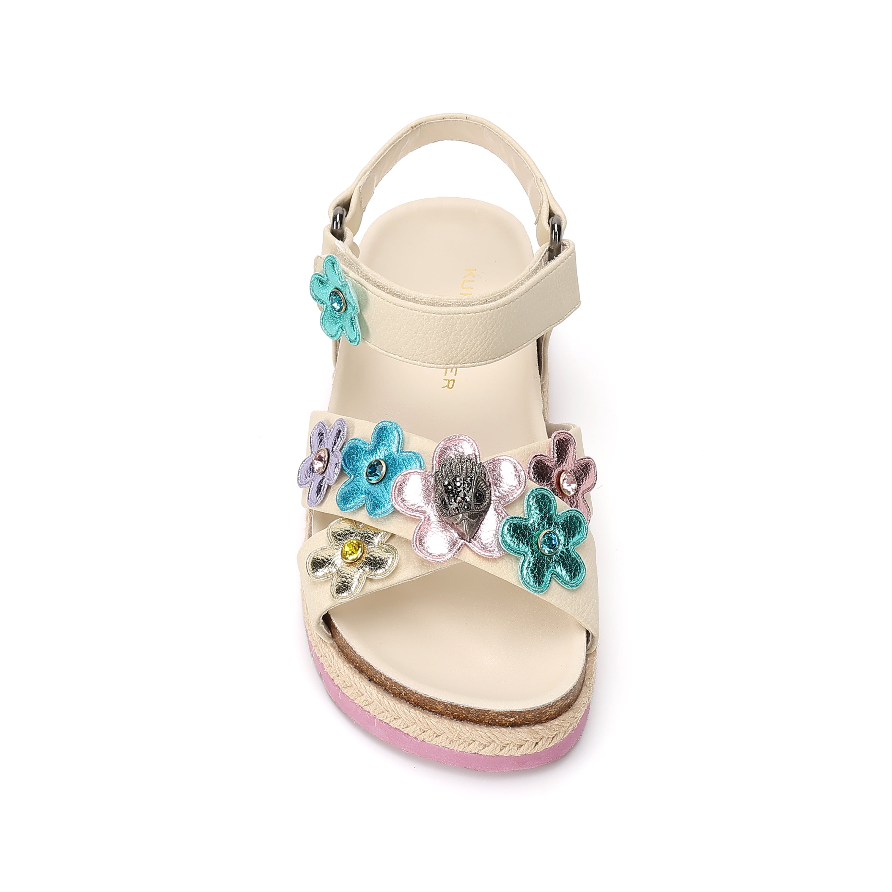 花 mumu. Kurt Geiger Mini Kensington Flower Sandal | Big Kid's | Stride Rite