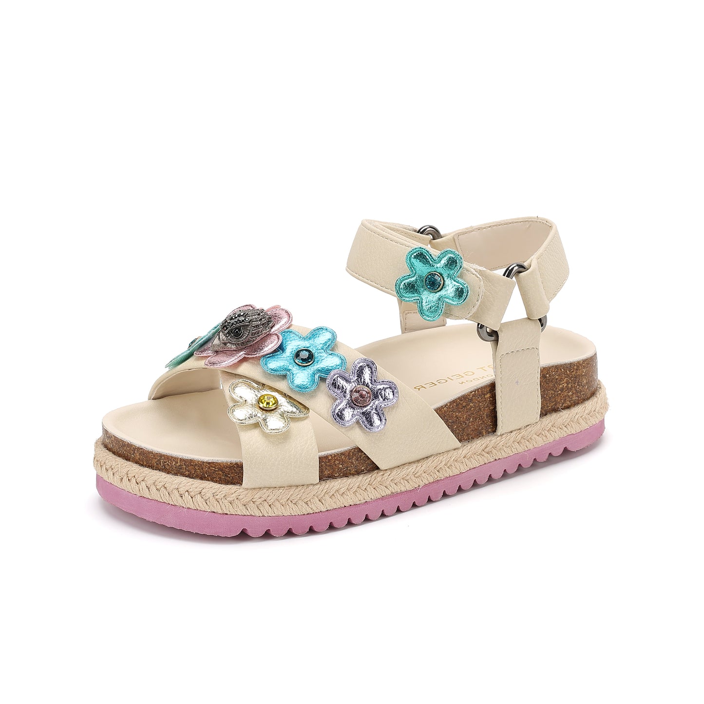 Mini Kensington Flower Sandal  - Big Kid Bone Multi