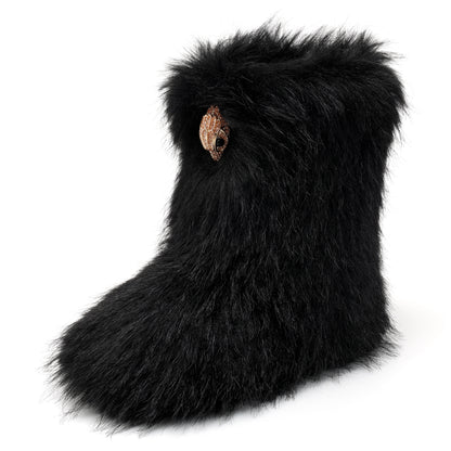 Mini Kensington Slipper Boot - Big Kids Black
