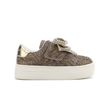 Mini Laney Bow Sneaker - Big Kid Beige