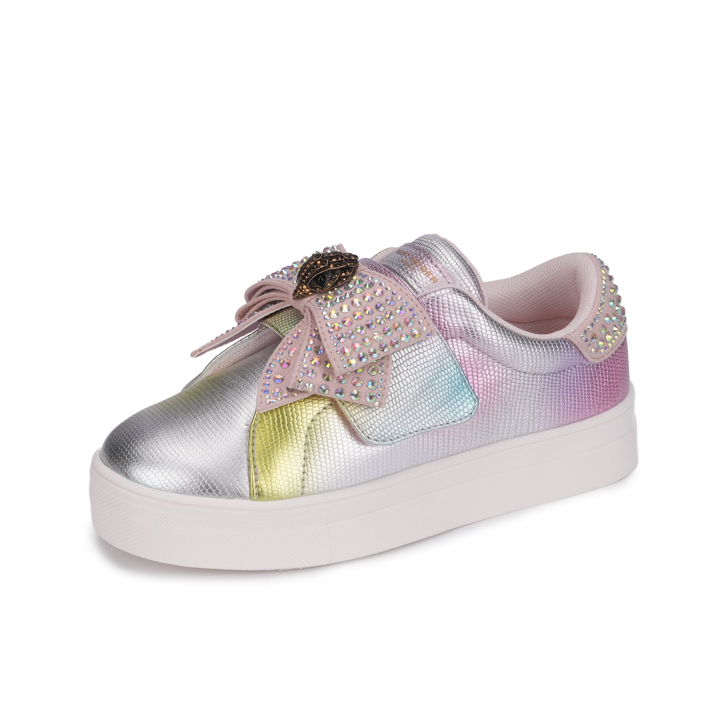 Mini Laney Bow Sneaker - Big Kid Pink Iridescent