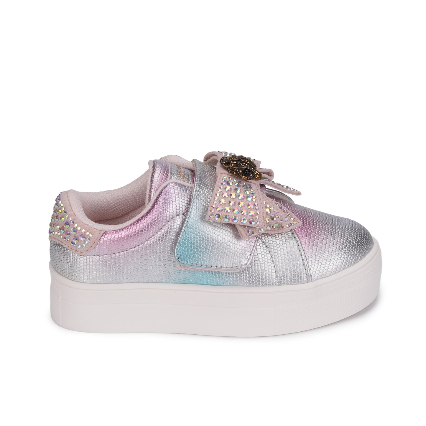 Mini Laney Bow Sneaker - Little Kid Pink Iridescent