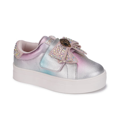 Mini Laney Bow Sneaker - Little Kid Pink Iridescent