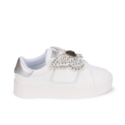 Mini Laney Butterfly Sneaker - Big Kid White