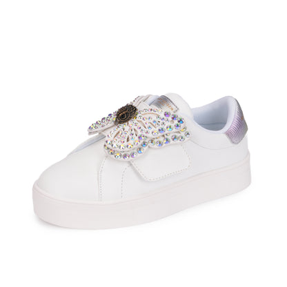 Mini Laney Butterfly Sneaker - Big Kid White
