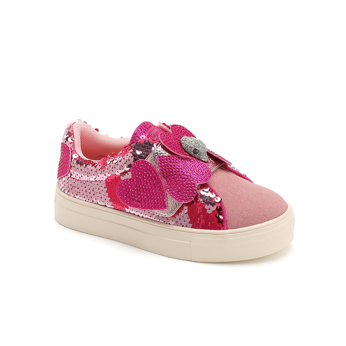 Mini Laney Heart Strap Sneaker - Big Kid Pink