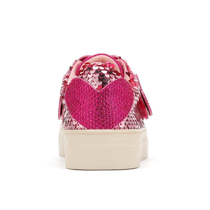 Mini Laney Heart Strap Sneaker - Big Kid Pink