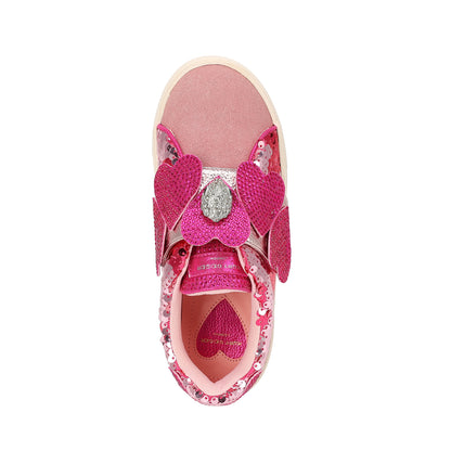 Mini Laney Heart Strap Sneaker - Big Kid Pink