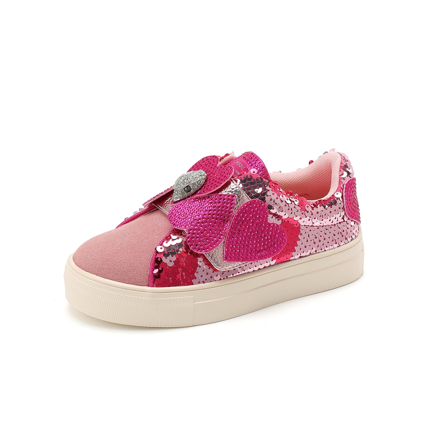 Mini Laney Heart Strap Sneaker - Big Kid Pink