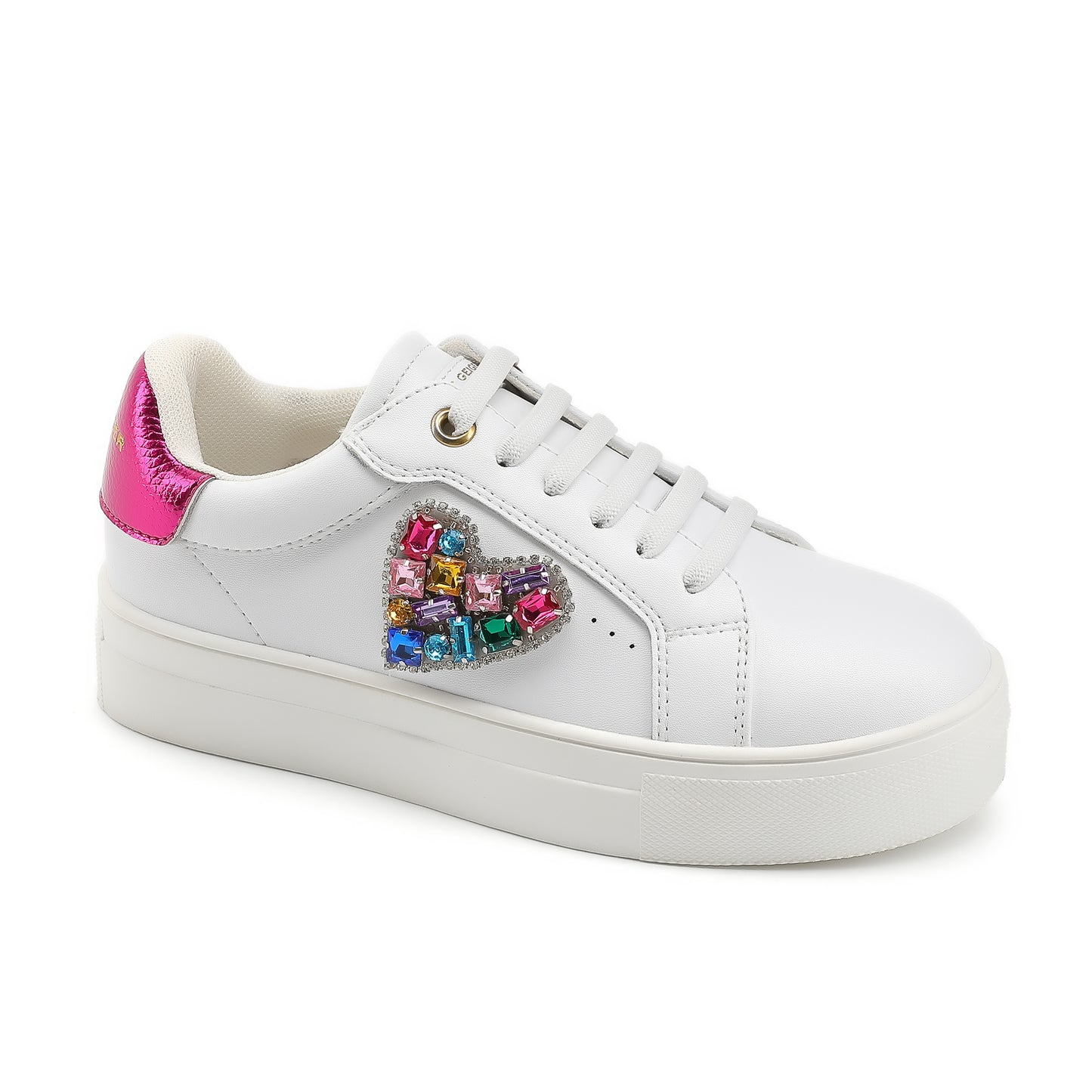 Mini Laney Love Heart Sneaker  - Big Kid White