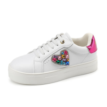 Mini Laney Love Heart Sneaker  - Big Kid White