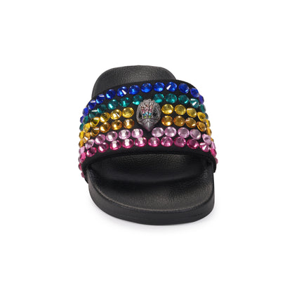 Mini Meena Eagle Sandal - Big Kid Black Rainbow