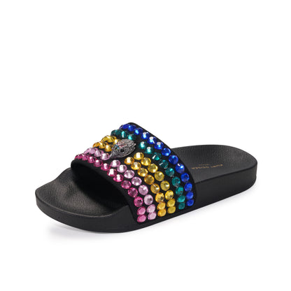 Mini Meena Eagle Sandal - Big Kid Black Rainbow