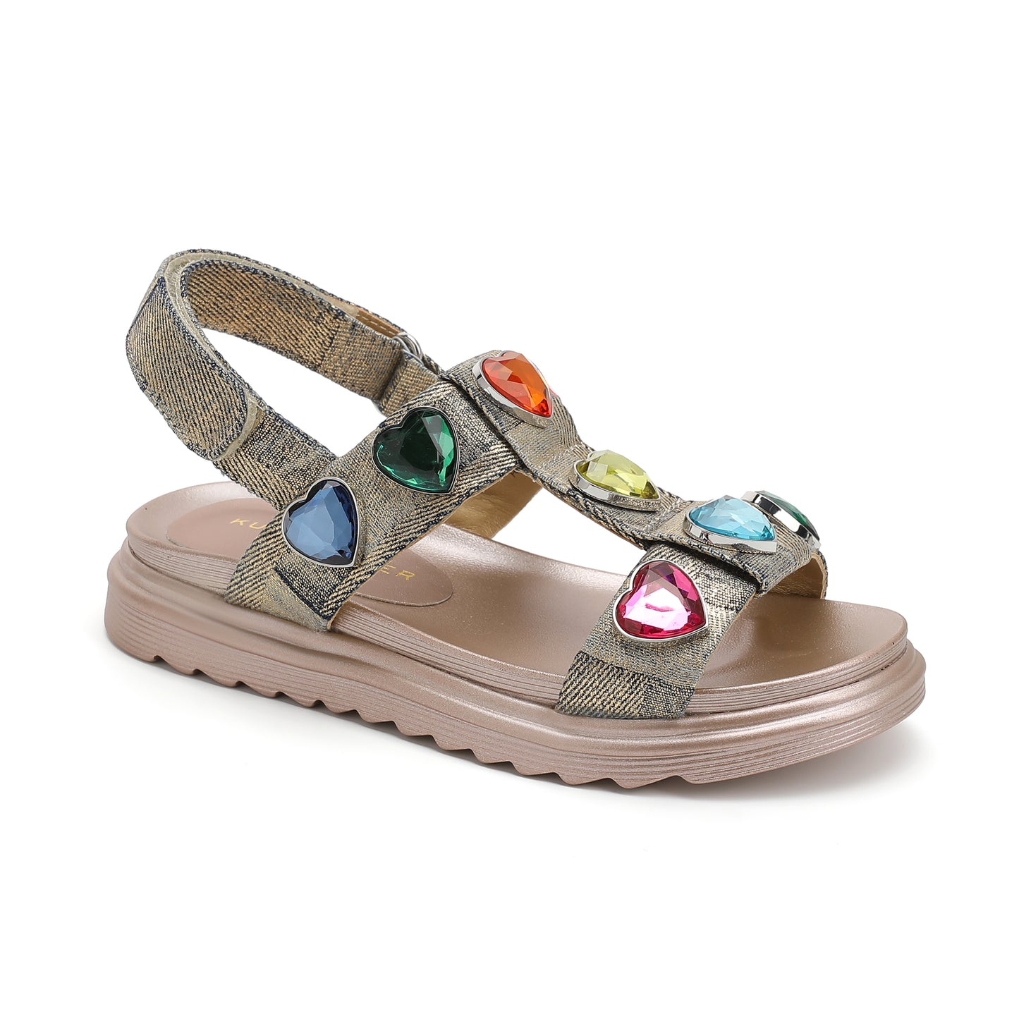 Mini Orson Hearts Sandal  - Big Kid Gold