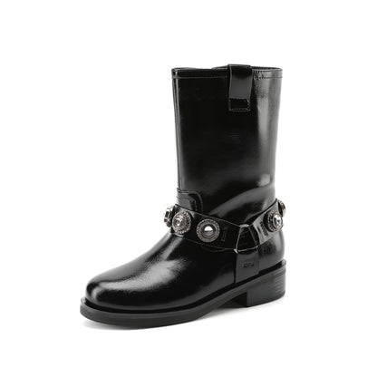 Octavia Pull On Boot - Big Kid Black/Smoke