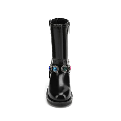 Octavia Pull On Boot - Big Kid Black Multi