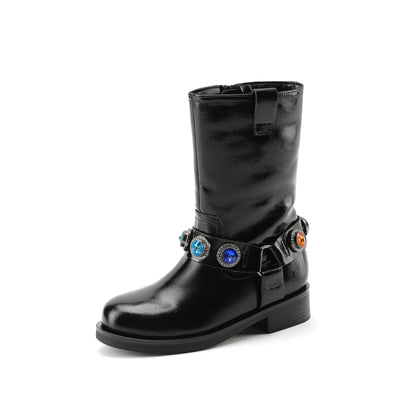 Octavia Pull On Boot - Big Kid Black Multi