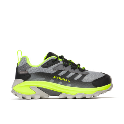 Moab Speed 2 Low Waterproof Sneaker - Big Kid Grey/Black/Citron
