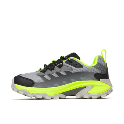 Moab Speed 2 Low Waterproof Sneaker - Big Kid Grey/Black/Citron