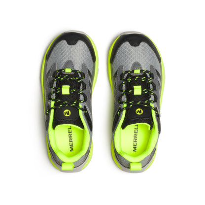 Moab Speed 2 Low Waterproof Sneaker - Big Kid Grey/Black/Citron
