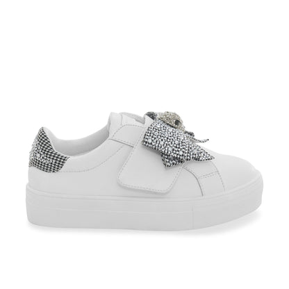 Mini Laney Bow Sneaker - Little Kid White