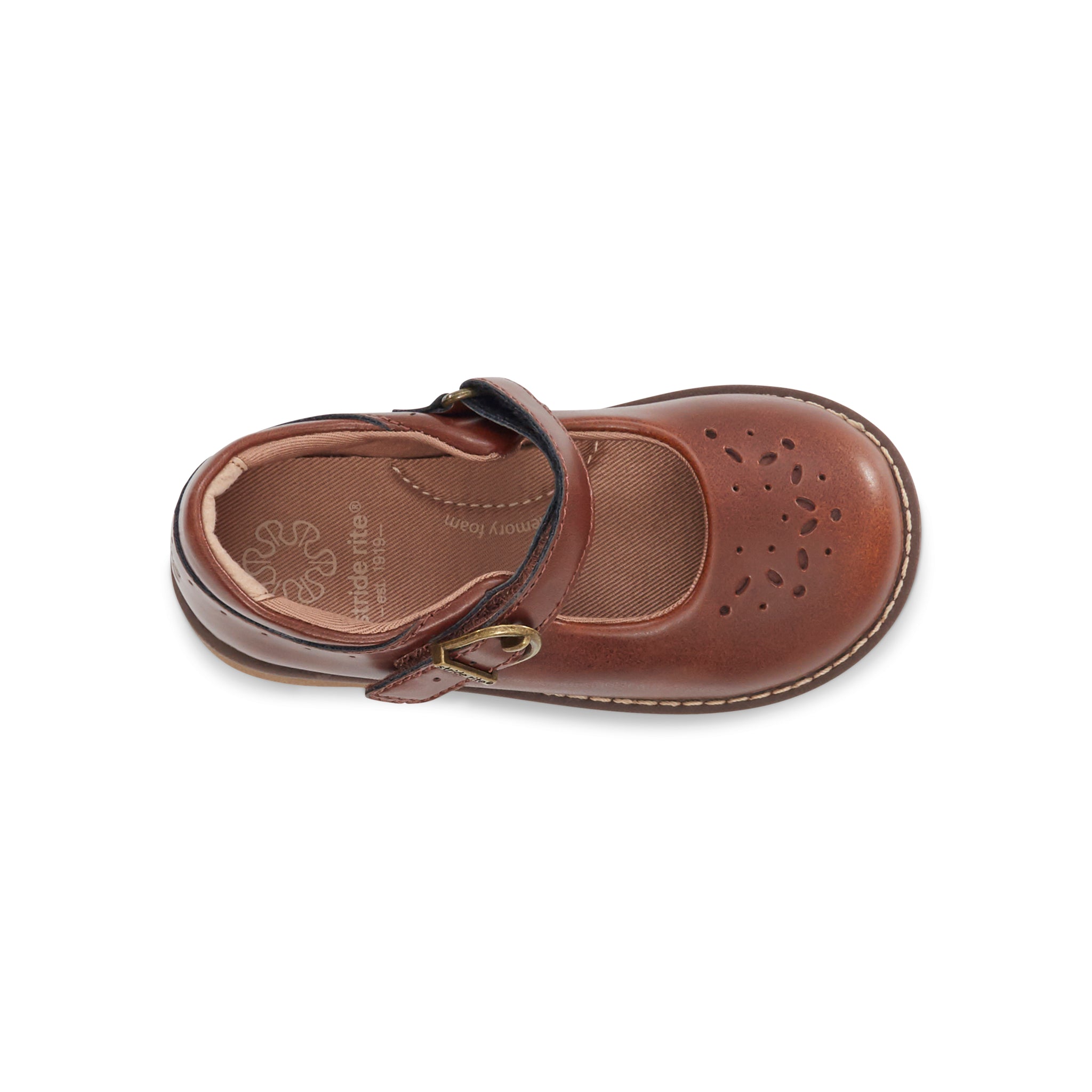 Stride Rite Reagan Mary Jane Flats For Kids - Glitter Upper, Hook & Loop Closure, Memory Foam Insole, Unisex-Child