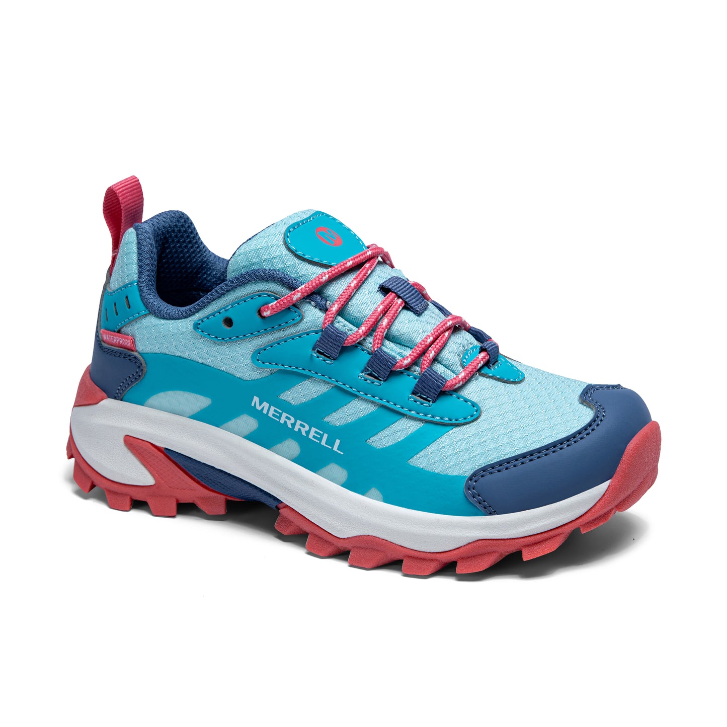 Moab Speed 2 Low Waterproof Sneaker - Big Kid Turq/Coral