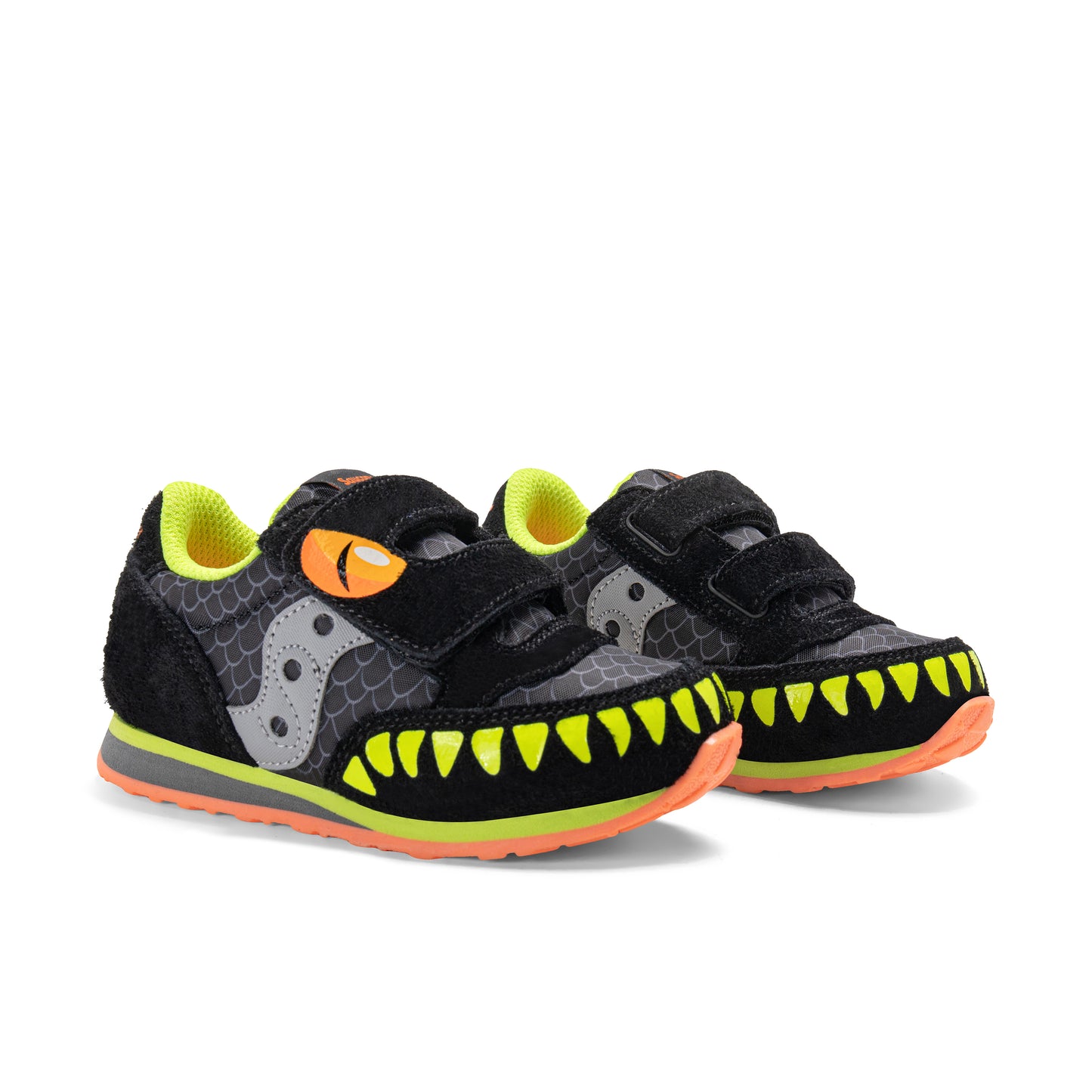 Jazz Hook & Loop Sneaker - Little Kid Black/Lime