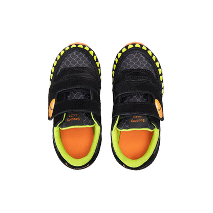 Jazz Hook & Loop Sneaker - Little Kid Black/Lime