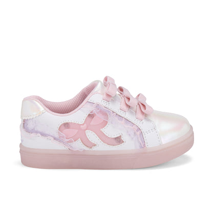 Lighted Bow Sneaker - Big Kid White Pink