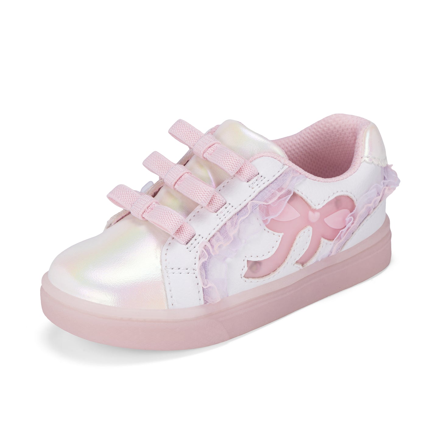 Lighted Bow Sneaker - Big Kid White Pink