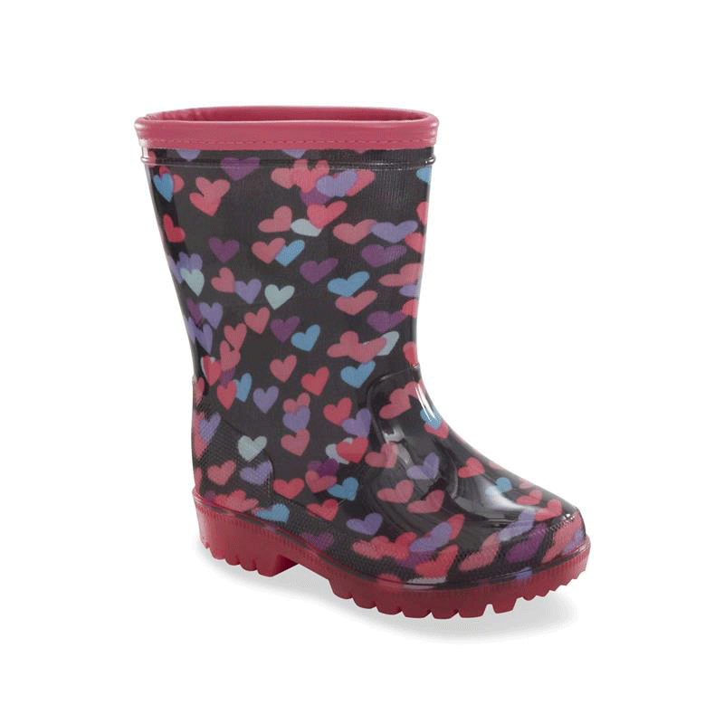 Light-Up Misty Rain Boot Heart Print